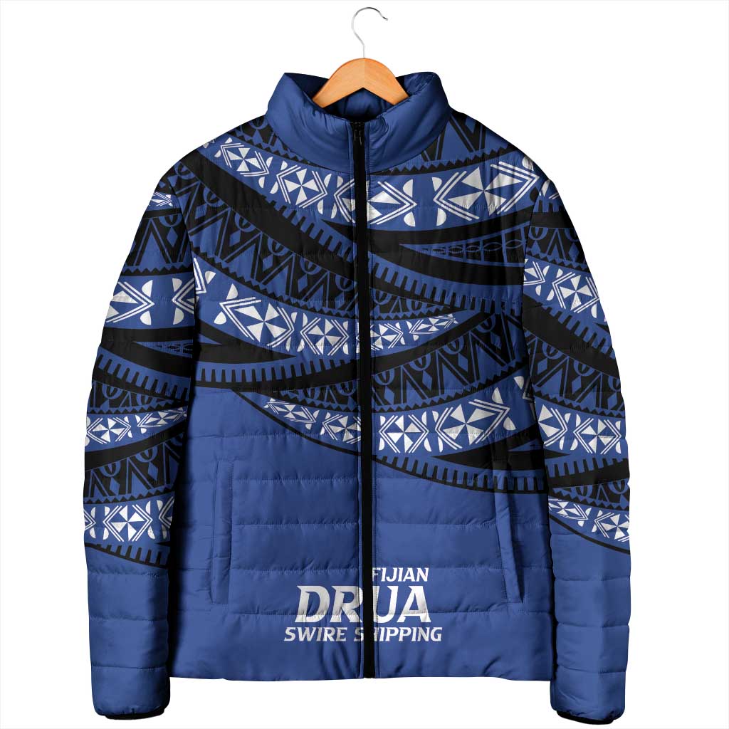 Fiji Rugby Pacific Custom Padded Jacket Pasifika Tapa Pattern - Polynesian Pride