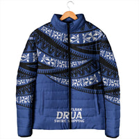 Fiji Rugby Pacific Custom Padded Jacket Pasifika Tapa Pattern - Polynesian Pride