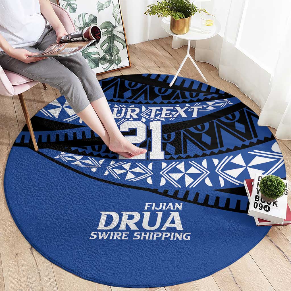 Fiji Rugby Pacific Custom Round Carpet Pasifika Tapa Pattern