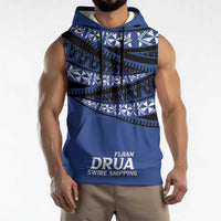 Fiji Rugby Pacific Custom Sleeveless Hoodie Pasifika Tapa Pattern - Polynesian Pride