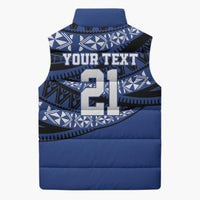 Fiji Rugby Pacific Custom Sleeveless Puffer Jacket Pasifika Tapa Pattern - Polynesian Pride
