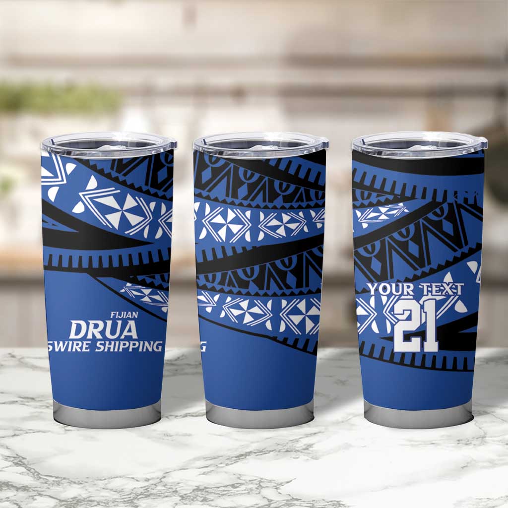 Fiji Rugby Pacific Custom Tumbler Cup Pasifika Tapa Pattern