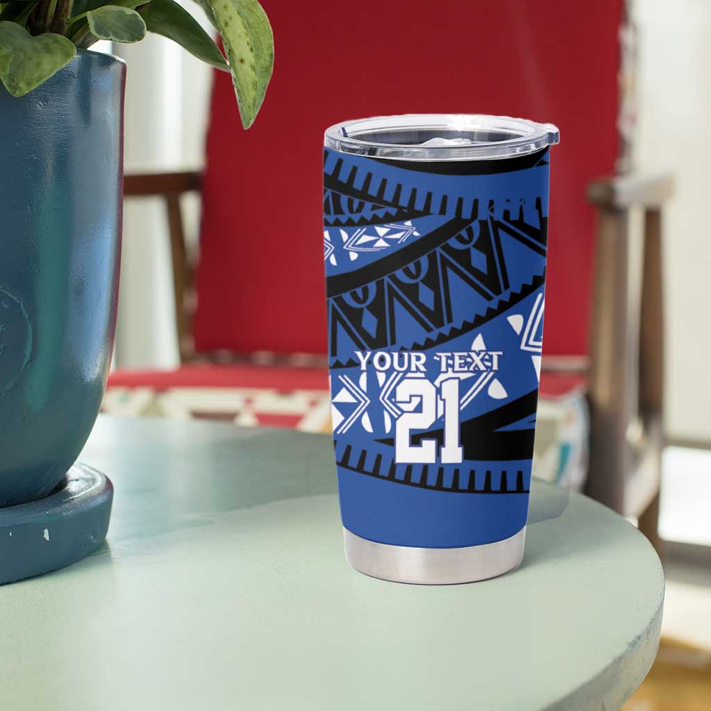Fiji Rugby Pacific Custom Tumbler Cup Pasifika Tapa Pattern
