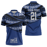 Fiji Rugby Pacific Custom Zipper Polo Shirt Pasifika Tapa Pattern - Polynesian Pride