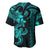 Hawaiian Tribal Baseball Jersey Polynesian Kakau Turtle - Aqua LT9 - Polynesian Pride