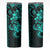 Aqua Hawaiian Kakau Turtle Skinny Tumbler Polynesian Tribal