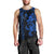 Hawaiian Tribal Men Tank Top Polynesian Kakau Turtle - Blue LT9 - Polynesian Pride