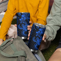 Blue Hawaiian Kakau Turtle Tumbler Cup Polynesian Tribal