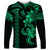 Hawaiian Tribal Long Sleeve Shirt Polynesian Kakau Turtle - Green LT9 Unisex Green - Polynesian Pride