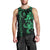 Hawaiian Tribal Men Tank Top Polynesian Kakau Turtle - Green LT9 - Polynesian Pride