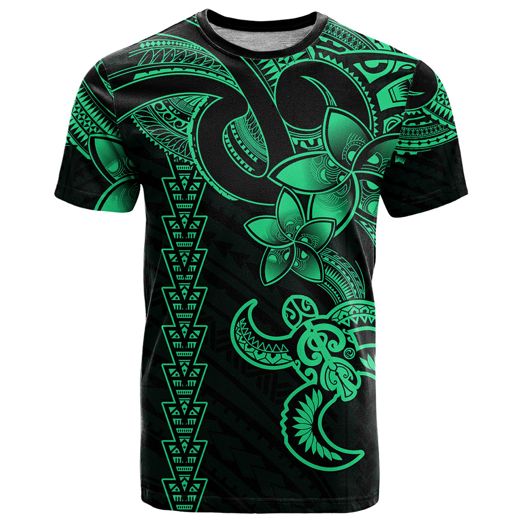 Hawaiian Tribal T Shirt Polynesian Kakau Turtle Green LT9 Green - Polynesian Pride