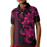 Hawaiian Tribal Kid Polo Shirt Polynesian Kakau Turtle - Pink LT9 Kid Pink - Polynesian Pride