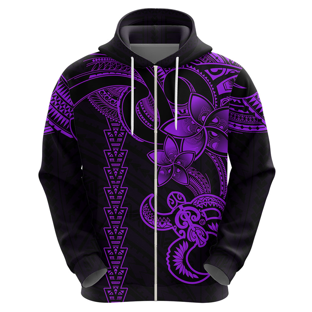 Hawaiian Tribal Hoodie Polynesian Kakau Turtle Purple LT9 - Polynesian Pride