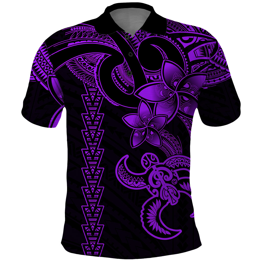 Hawaiian Tribal Polo Shirt Polynesian Kakau Turtle Purple LT9 Purple - Polynesian Pride