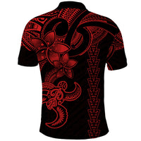 Hawaiian Tribal Polo Shirt Polynesian Kakau Turtle Red LT9 - Polynesian Pride