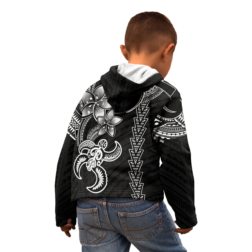 Hawaiian Tribal Kid Hoodie Polynesian Kakau Turtle - White LT9 - Polynesian Pride