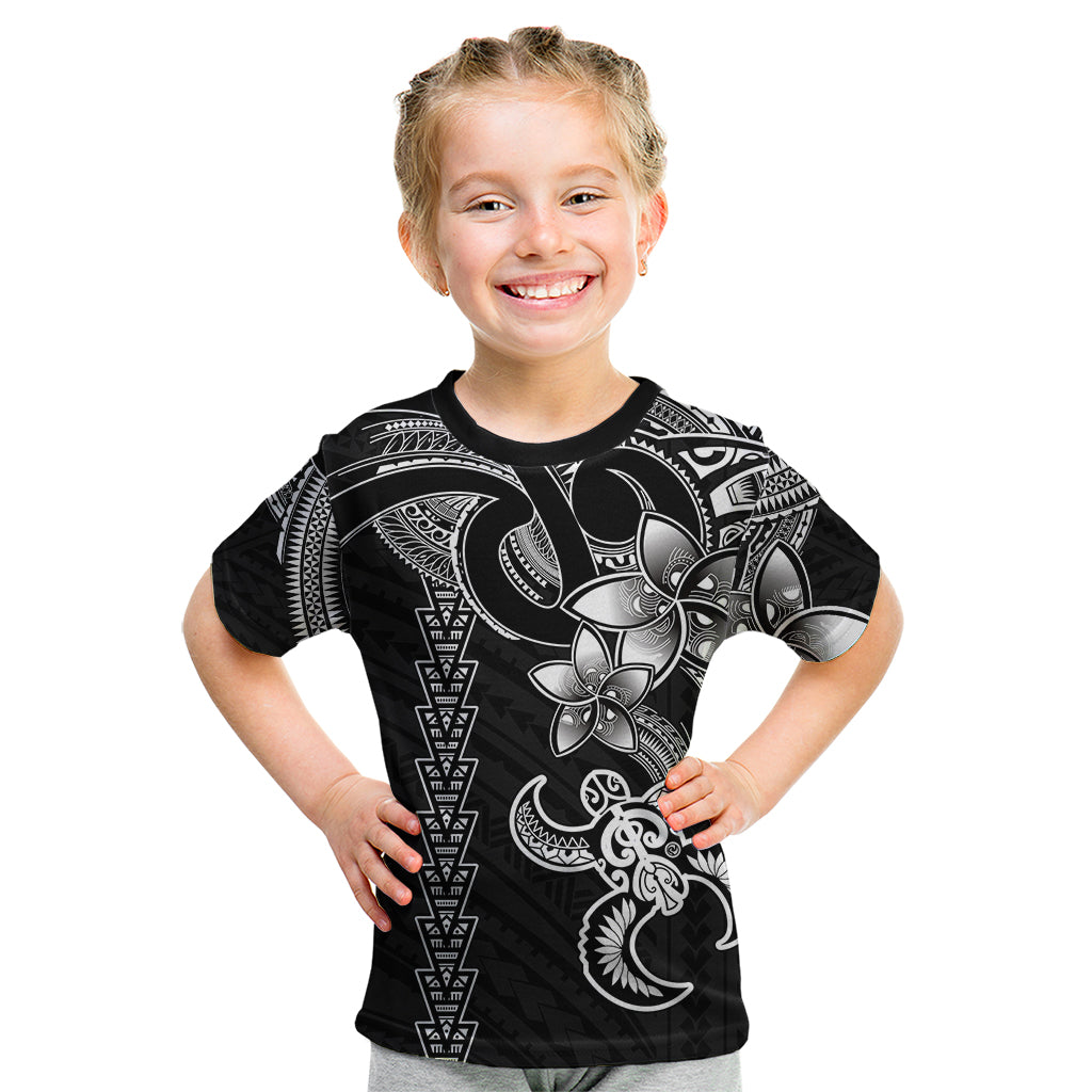Hawaiian Tribal Kid T Shirt Polynesian Kakau Turtle - White LT9 White - Polynesian Pride