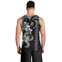 Hawaiian Tribal Men Tank Top Polynesian Kakau Turtle - White LT9 - Polynesian Pride