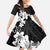 American Samoa Lotu Tamaiti Family Matching Off Shoulder Maxi Dress and Hawaiian Shirt White Sunday Plumeria Black Vibe