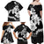 American Samoa Lotu Tamaiti Family Matching Off Shoulder Maxi Dress and Hawaiian Shirt White Sunday Plumeria Black Vibe