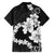 American Samoa Lotu Tamaiti Family Matching Off Shoulder Maxi Dress and Hawaiian Shirt White Sunday Plumeria Black Vibe