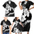 American Samoa Lotu Tamaiti Family Matching Short Sleeve Bodycon Dress and Hawaiian Shirt White Sunday Plumeria Black Vibe