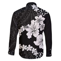 American Samoa Lotu Tamaiti Family Matching Short Sleeve Bodycon Dress and Hawaiian Shirt White Sunday Plumeria Black Vibe