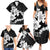 American Samoa Lotu Tamaiti Family Matching Summer Maxi Dress and Hawaiian Shirt White Sunday Plumeria Black Vibe