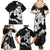 American Samoa Lotu Tamaiti Family Matching Summer Maxi Dress and Hawaiian Shirt White Sunday Plumeria Black Vibe