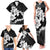 American Samoa Lotu Tamaiti Family Matching Tank Maxi Dress and Hawaiian Shirt White Sunday Plumeria Black Vibe