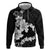 American Samoa Lotu Tamaiti Hoodie White Sunday Plumeria Black Vibe