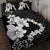 American Samoa Lotu Tamaiti Quilt Bed Set White Sunday Plumeria Black Vibe