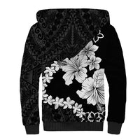 American Samoa Lotu Tamaiti Sherpa Hoodie White Sunday Plumeria Black Vibe