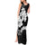 American Samoa Lotu Tamaiti Tank Maxi Dress White Sunday Plumeria Black Vibe