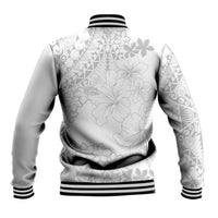 American Samoa Lotu Tamaiti Baseball Jacket White Sunday Plumeria White Vibe