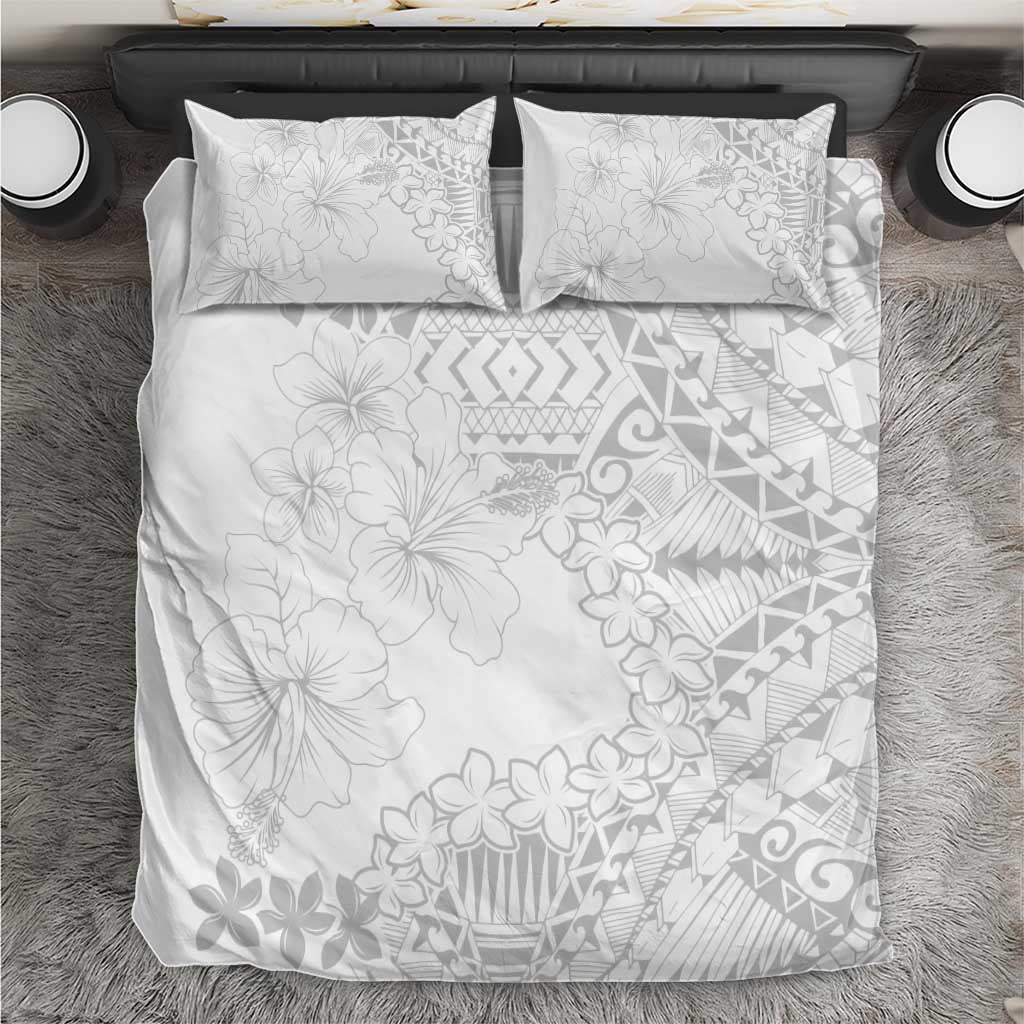 American Samoa Lotu Tamaiti Bedding Set White Sunday Plumeria White Vibe