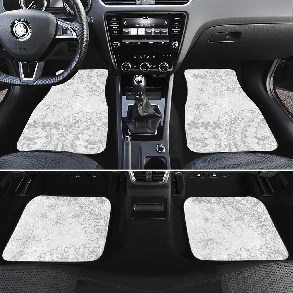 American Samoa Lotu Tamaiti Car Mats White Sunday Plumeria White Vibe