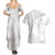 American Samoa Lotu Tamaiti Couples Matching Summer Maxi Dress and Hawaiian Shirt White Sunday Plumeria White Vibe