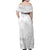 American Samoa Lotu Tamaiti Family Matching Off Shoulder Maxi Dress and Hawaiian Shirt White Sunday Plumeria White Vibe