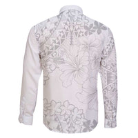 American Samoa Lotu Tamaiti Family Matching Summer Maxi Dress and Hawaiian Shirt White Sunday Plumeria White Vibe