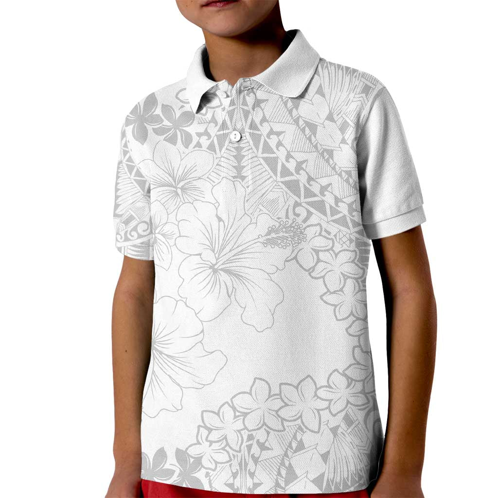 American Samoa Lotu Tamaiti Kid Polo Shirt White Sunday Plumeria White Vibe