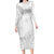 American Samoa Lotu Tamaiti Long Sleeve Bodycon Dress White Sunday Plumeria White Vibe