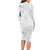 American Samoa Lotu Tamaiti Long Sleeve Bodycon Dress White Sunday Plumeria White Vibe