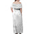 American Samoa Lotu Tamaiti Off Shoulder Maxi Dress White Sunday Plumeria White Vibe