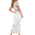 American Samoa Lotu Tamaiti Short Sleeve Bodycon Dress White Sunday Plumeria White Vibe