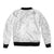 American Samoa Lotu Tamaiti Sleeve Zip Bomber Jacket White Sunday Plumeria White Vibe