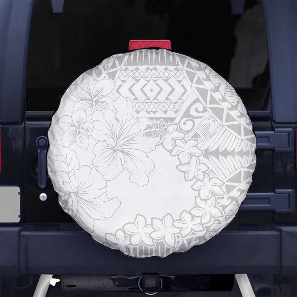 American Samoa Lotu Tamaiti Spare Tire Cover White Sunday Plumeria White Vibe