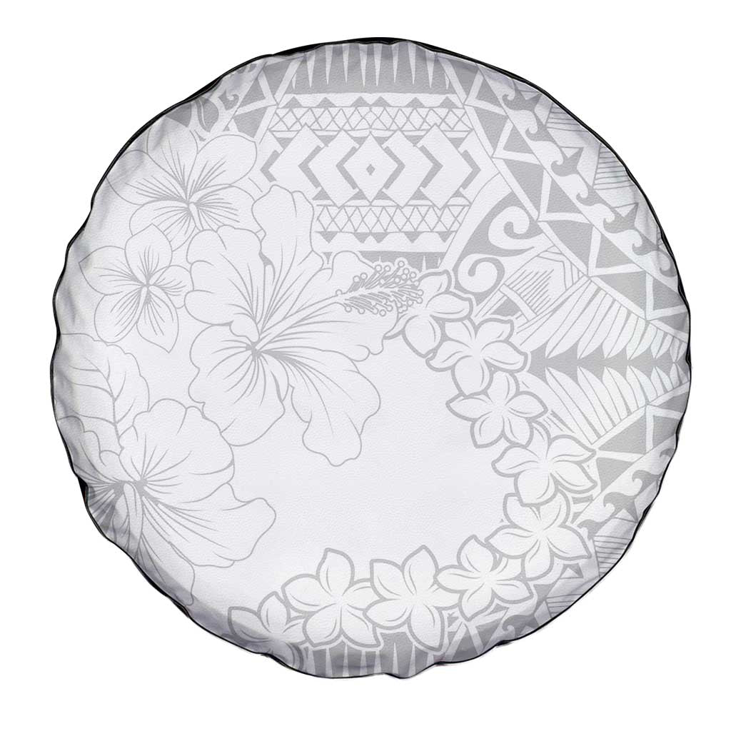 American Samoa Lotu Tamaiti Spare Tire Cover White Sunday Plumeria White Vibe