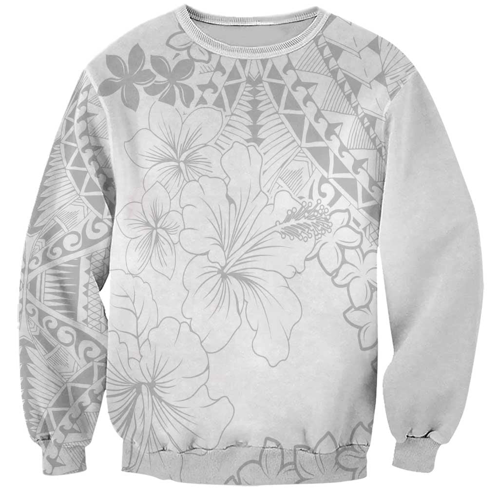 American Samoa Lotu Tamaiti Sweatshirt White Sunday Plumeria White Vibe