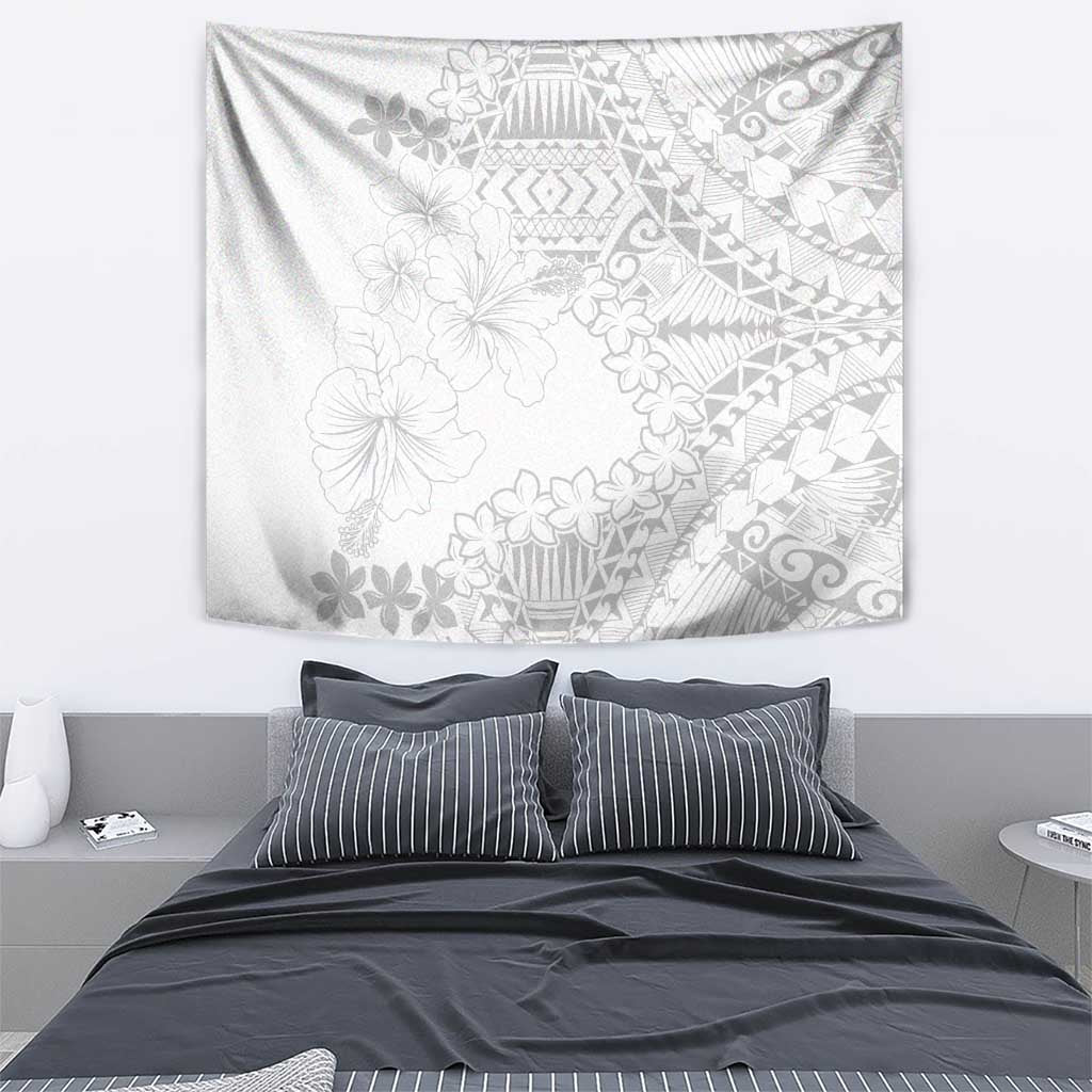 American Samoa Lotu Tamaiti Tapestry White Sunday Plumeria White Vibe